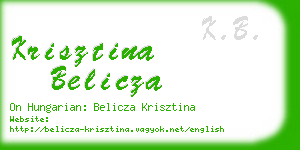 krisztina belicza business card